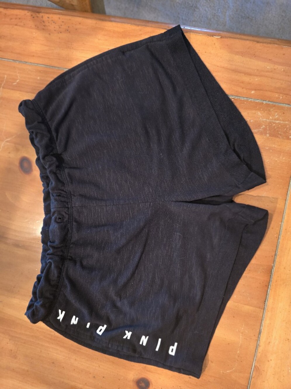 PINK Victoria's Secret Black Elastic-Waist Lounge Shorts Small